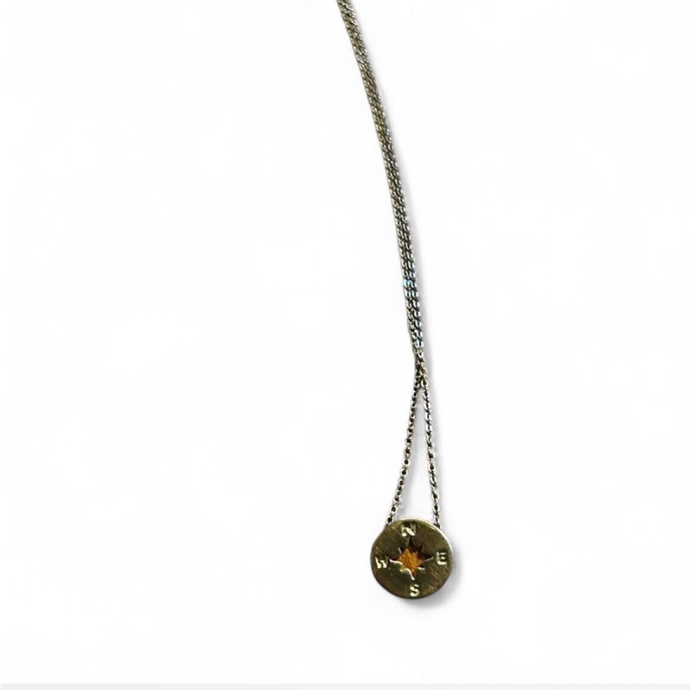 Silver Compass Pendant Necklace - Picture 4 of 11